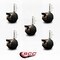Service Caster 2'' Antique Metal Hood Twin Caster Locking Nylon Wheel 3/8 Thread Stem, 5PK SCC-TS02S50D-NYS-WA-B-381615-5 - alternate 2